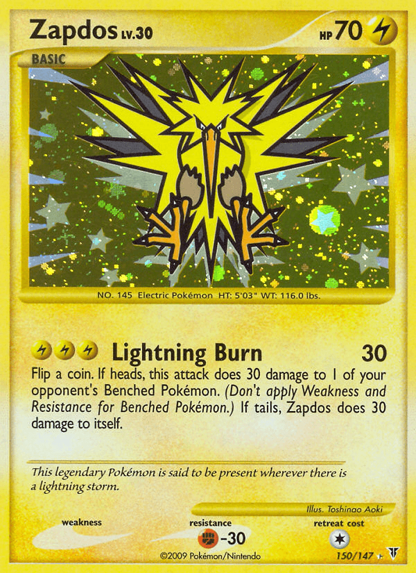 Zapdos z edície Supreme Victors, karta č.150