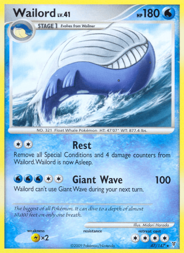 Wailord z edície Supreme Victors, karta č.47