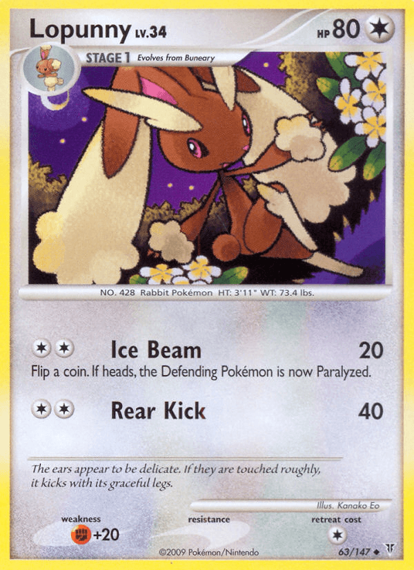 Lopunny z edície Supreme Victors, karta č.63