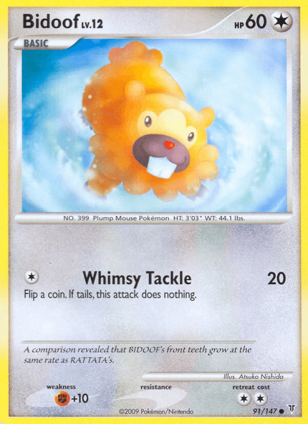 Bidoof z edície Supreme Victors, karta č.91