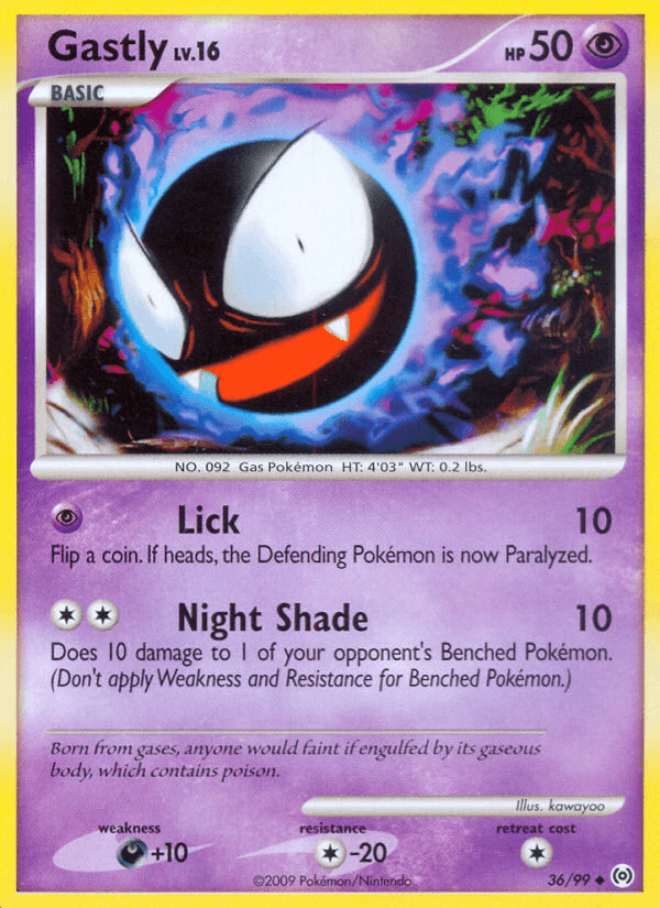 Gastly z edície Arceus, karta č.36