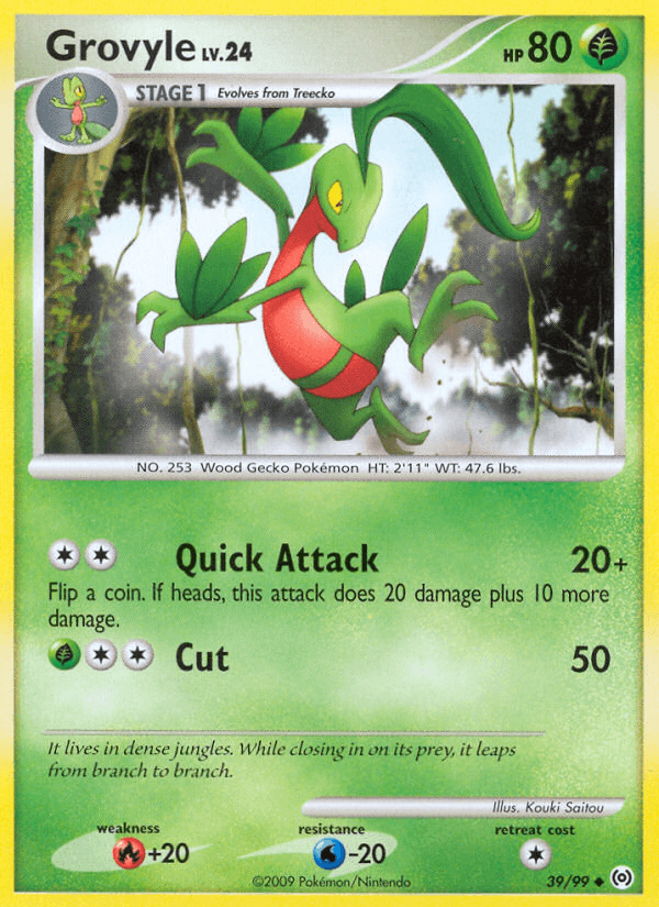 Grovyle z edície Arceus, karta č.39