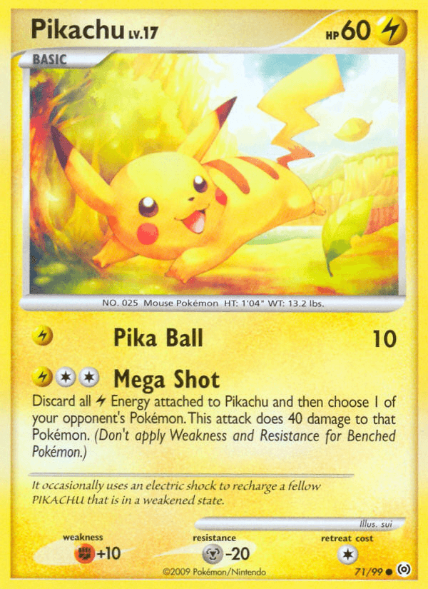 Pikachu z edície Arceus, karta č.71