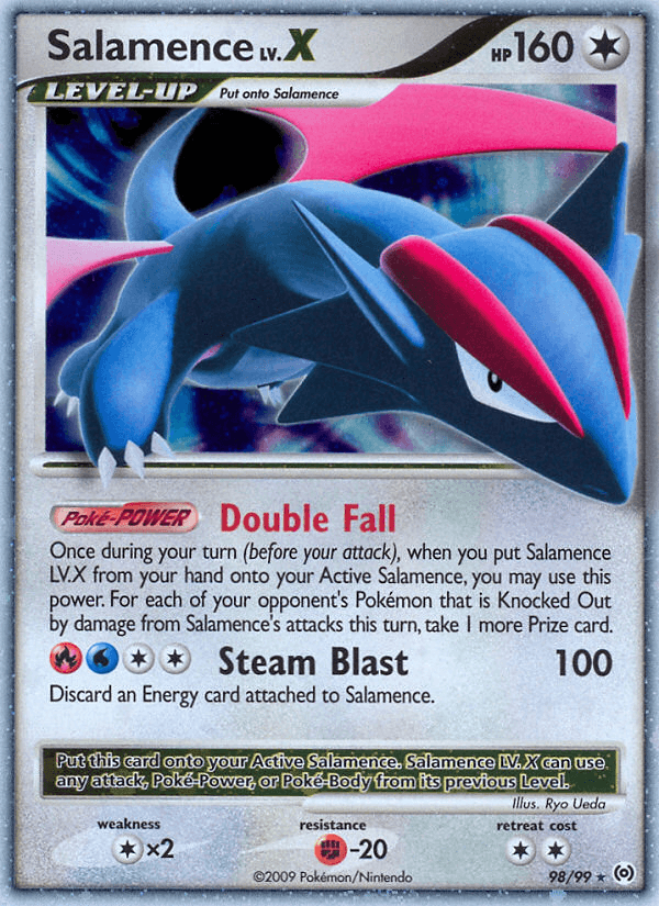 Salamence LV.X z edície Arceus, karta č.98