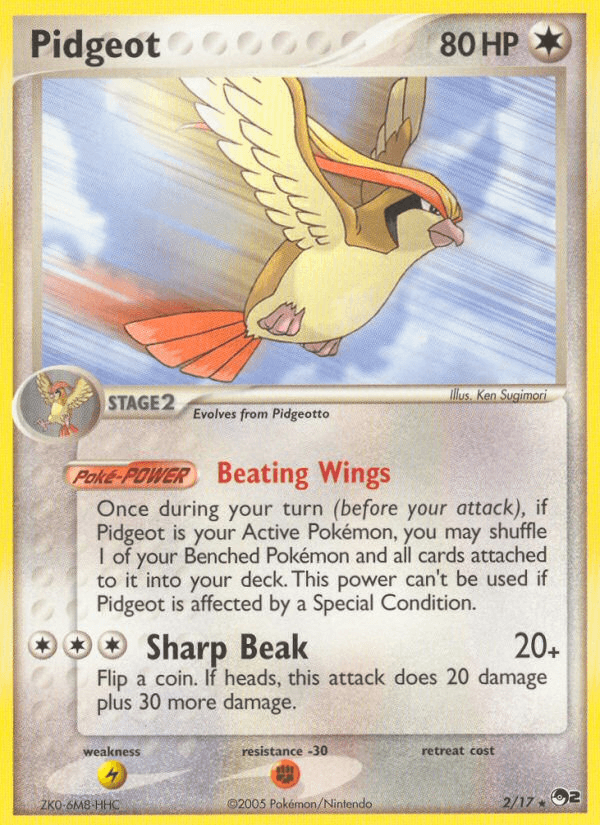 Pidgeot z edície POP Series 2, karta č.2