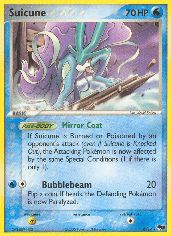 Suicune z edície POP Series 2, karta č.4