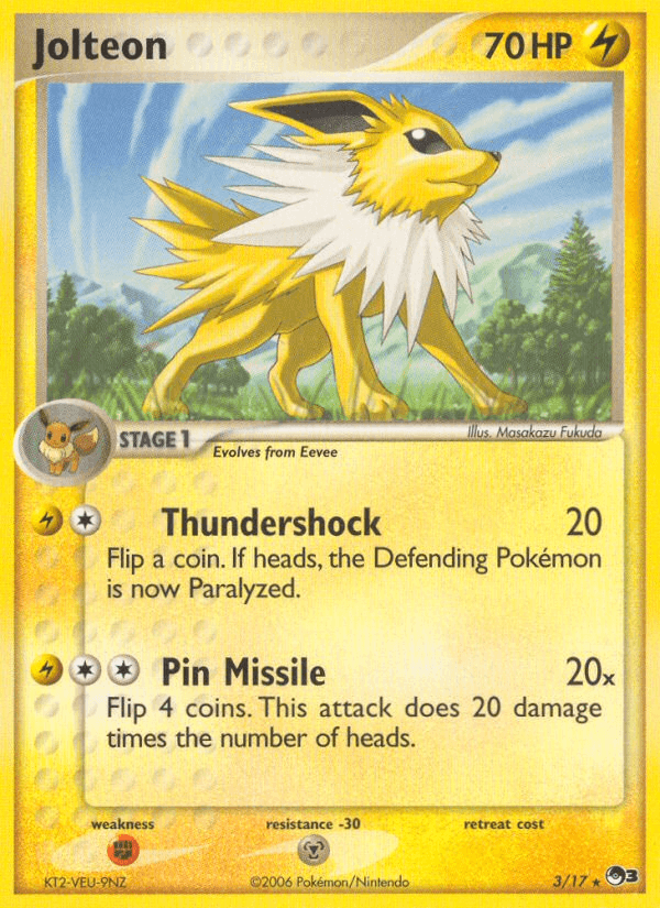 Jolteon z edície POP Series 3, karta č.3