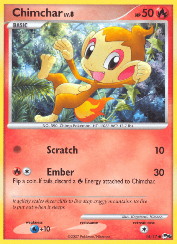 Chimchar z edície POP Series 6, karta č.14