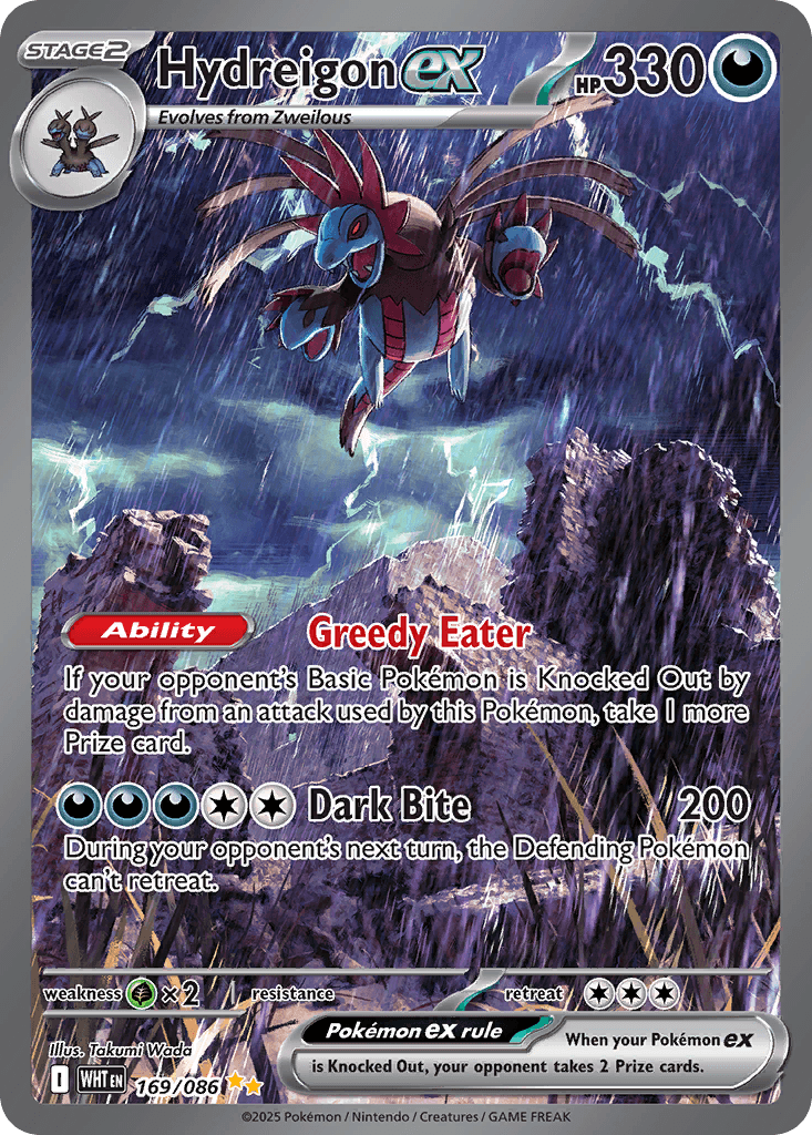 Hydreigon ex z edície White Flare, karta č.169