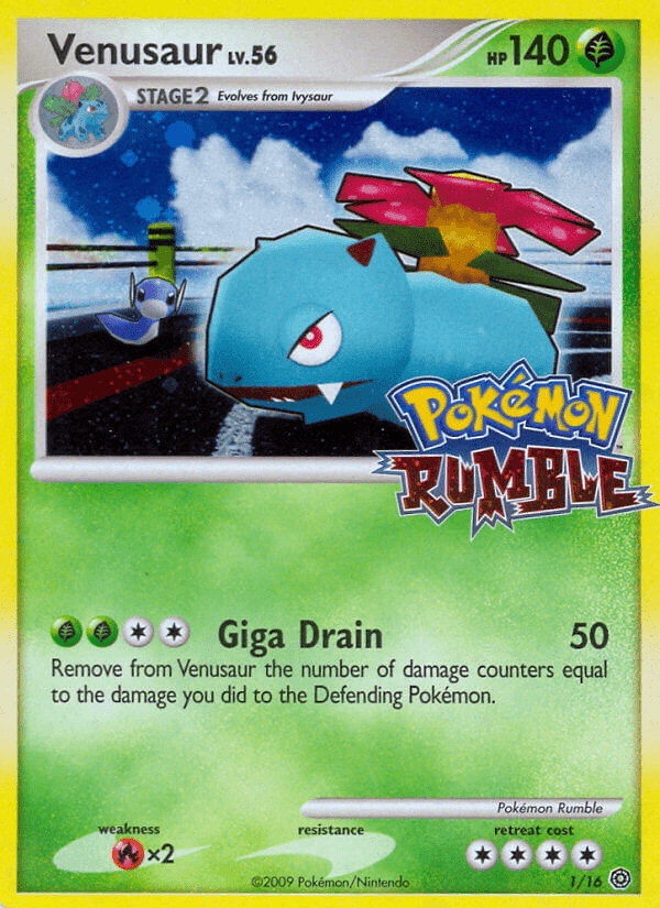 Venusaur z edície Pokémon Rumble, karta č.1