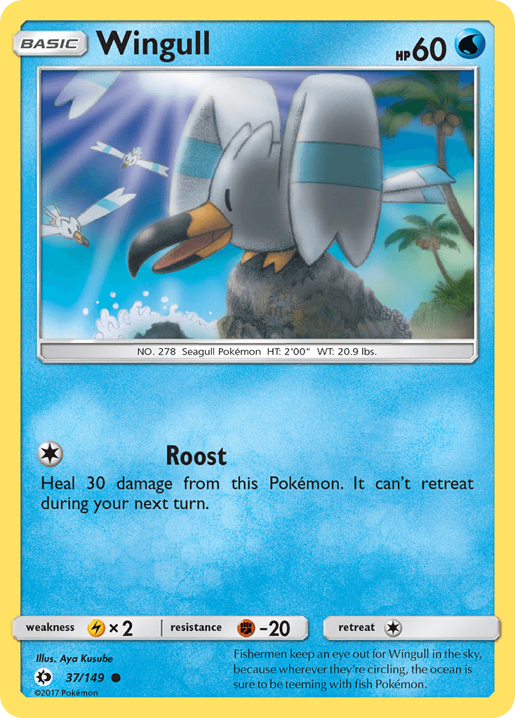 Wingull z edície Sun & Moon, karta č.37