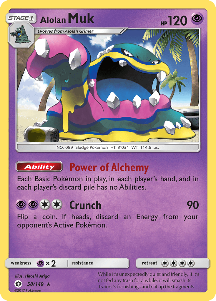 Alolan Muk z edície Sun & Moon, karta č.58