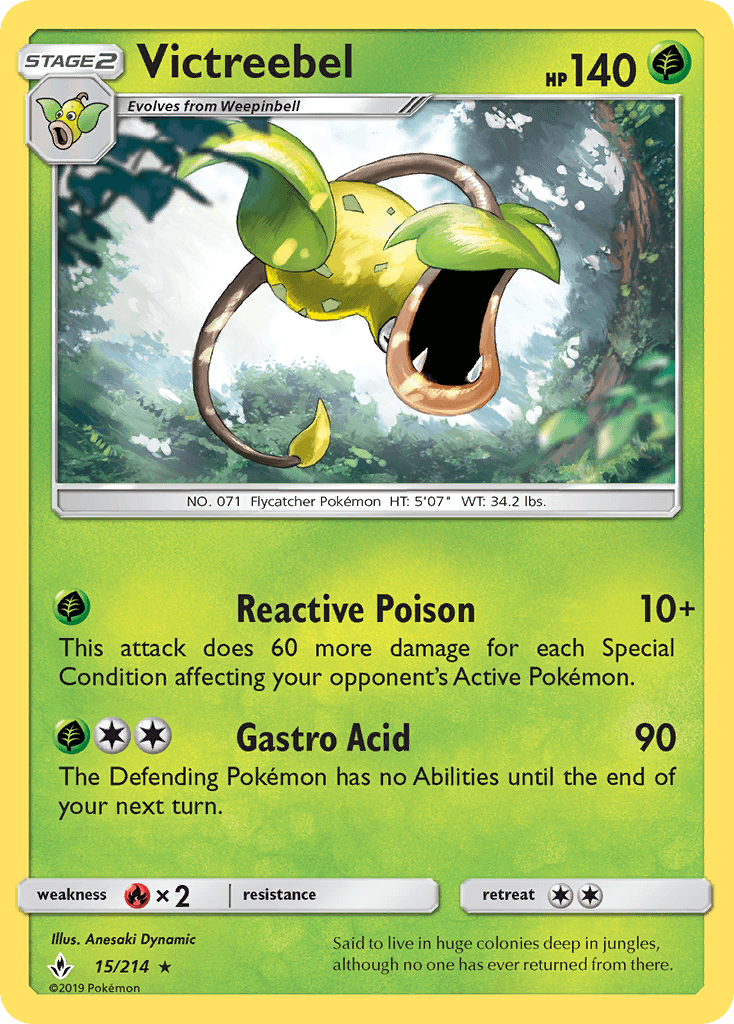 Victreebel z edície Unbroken Bonds, karta č.15