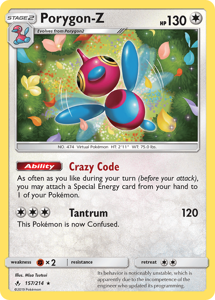 Porygon-Z z edície Unbroken Bonds, karta č.157