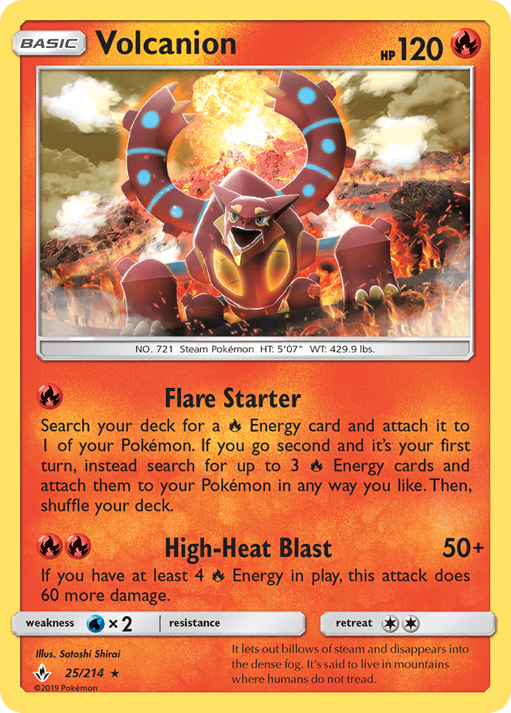 Volcanion z edície Unbroken Bonds, karta č.25