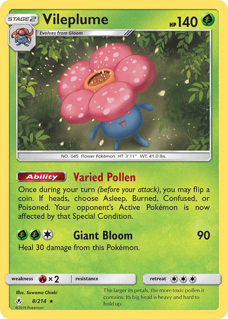 Vileplume z edície Unbroken Bonds, karta č.8