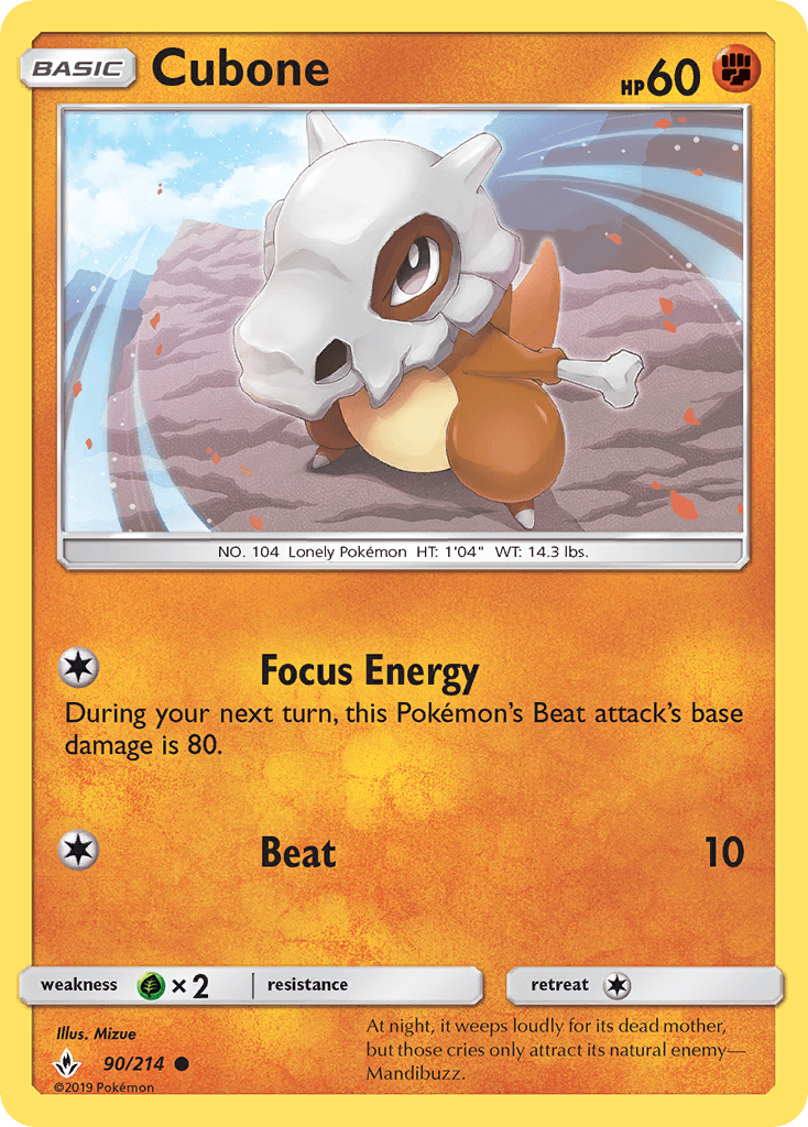 Cubone z edície Unbroken Bonds, karta č.90