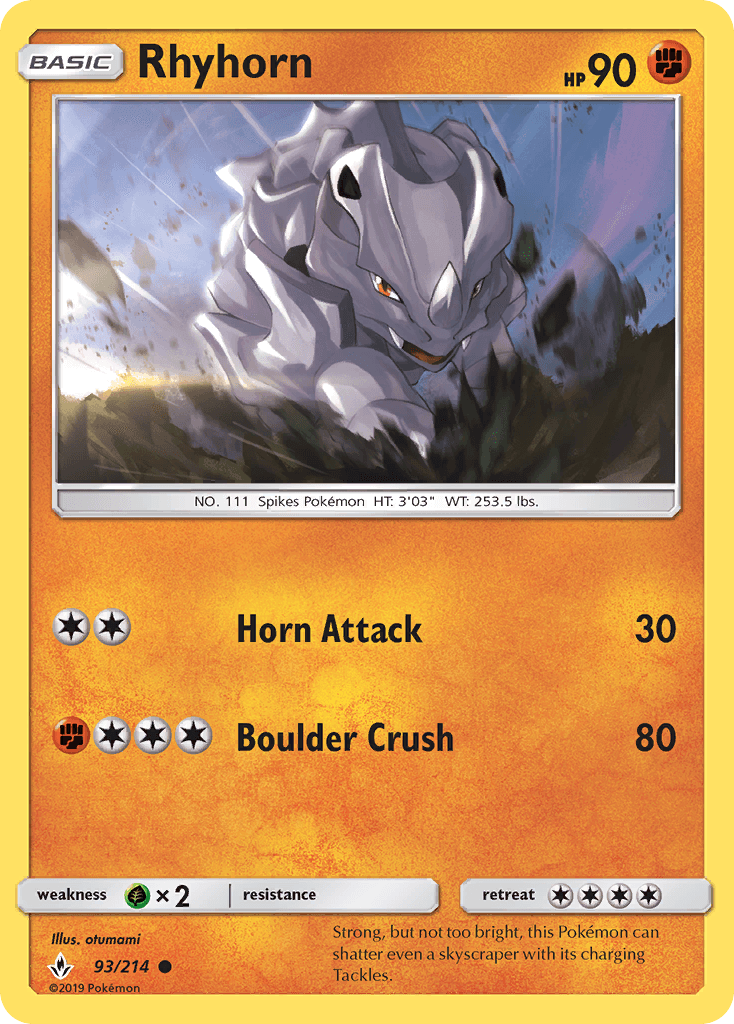 Rhyhorn z edície Unbroken Bonds, karta č.93