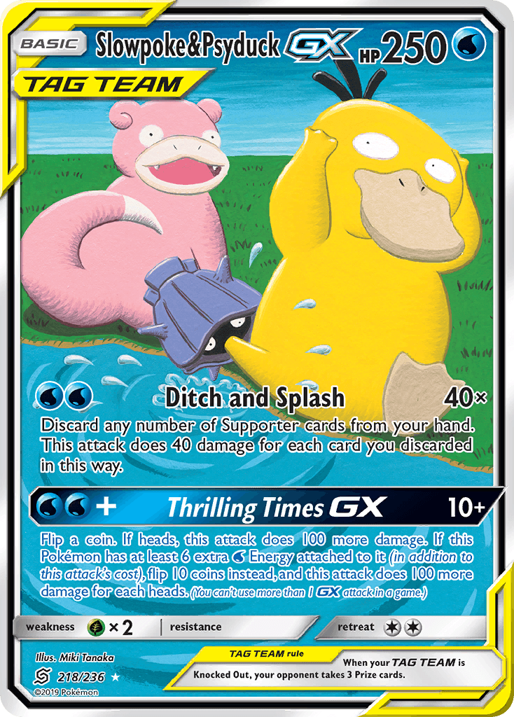 Slowpoke & Psyduck-GX z edície Unified Minds, karta č.218