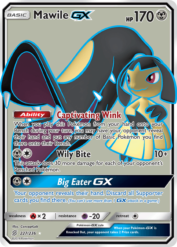 Mawile-GX z edície Unified Minds, karta č.227