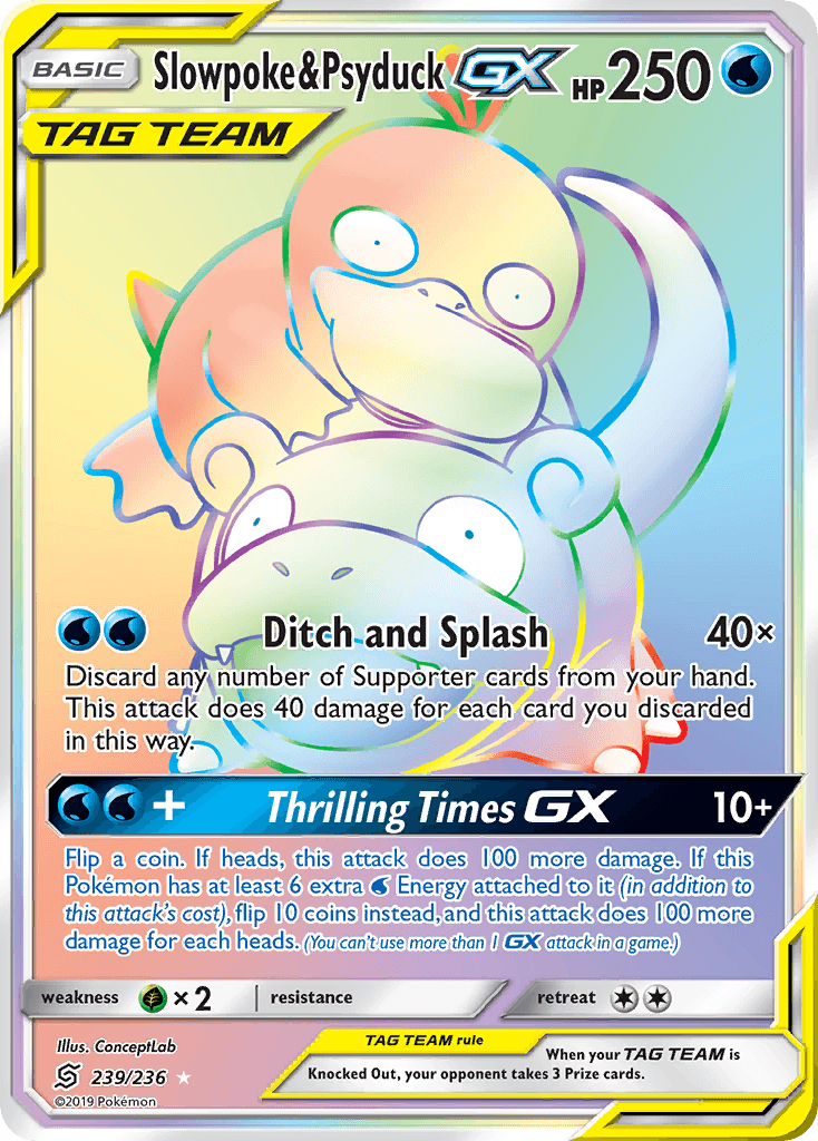 Slowpoke & Psyduck-GX z edície Unified Minds, karta č.239