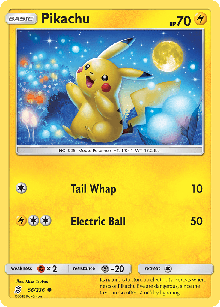 Pikachu z edície Unified Minds, karta č.56