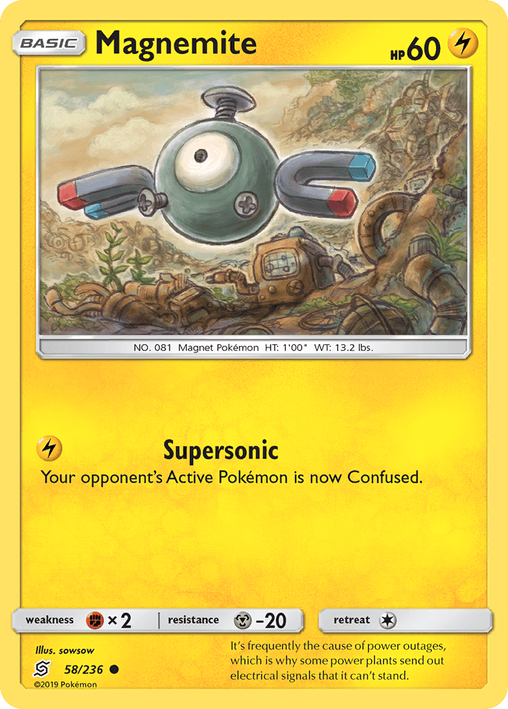 Magnemite z edície Unified Minds, karta č.58