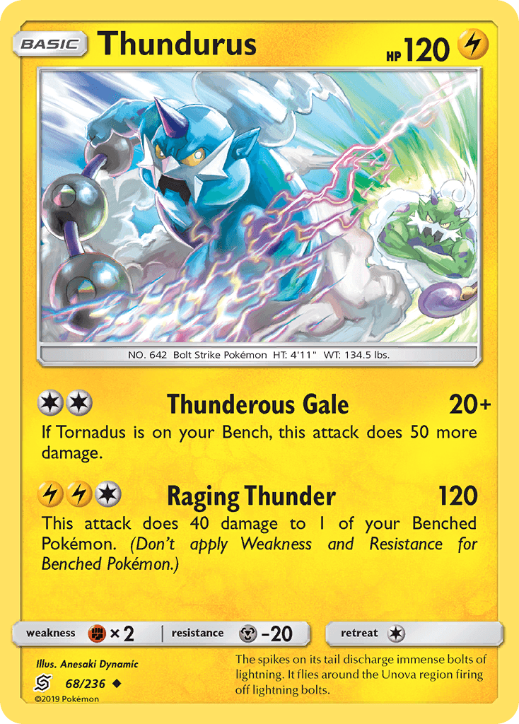 Thundurus z edície Unified Minds, karta č.68
