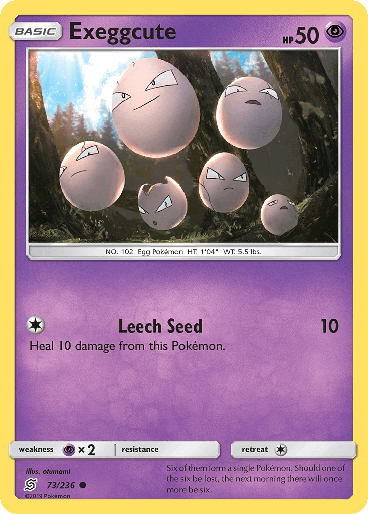 Exeggcute z edície Unified Minds, karta č.73