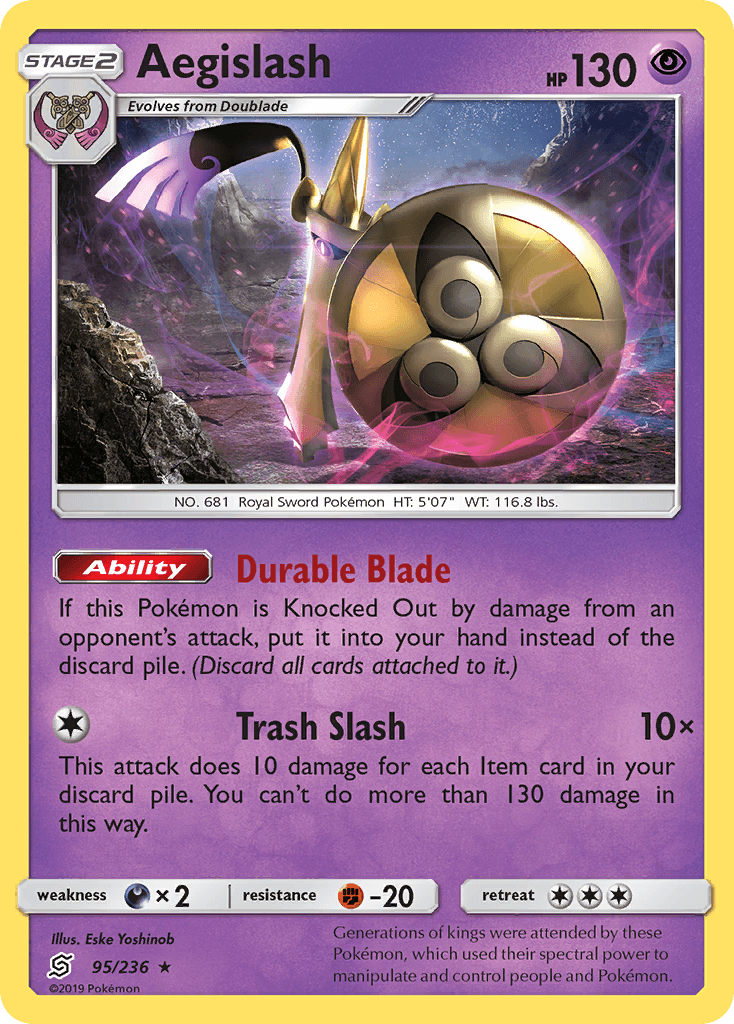 Aegislash z edície Unified Minds, karta č.95