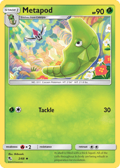 Metapod z edície Hidden Fates, karta č.2