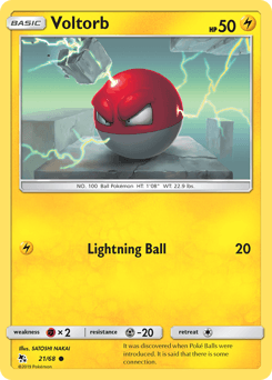 Voltorb z edície Hidden Fates, karta č.21