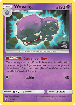 Weezing z edície Hidden Fates, karta č.29