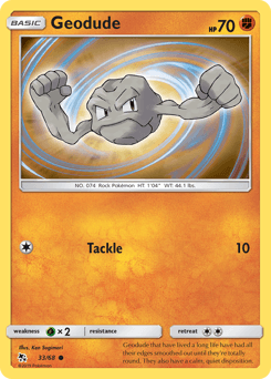 Geodude z edície Hidden Fates, karta č.33