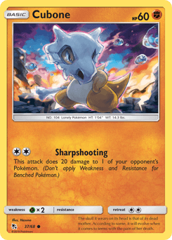 Cubone z edície Hidden Fates, karta č.37
