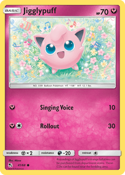 Jigglypuff z edície Hidden Fates, karta č.41