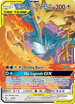 Moltres & Zapdos & Articuno-GX z edície Hidden Fates, karta č.44