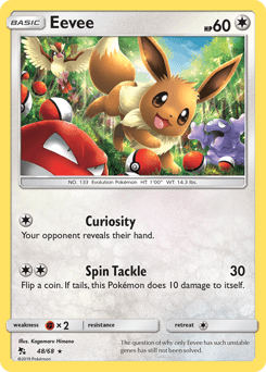 Eevee z edície Hidden Fates, karta č.48