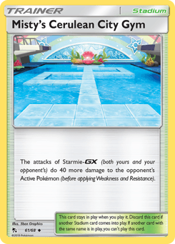 Misty's Cerulean City Gym z edície Hidden Fates, karta č.61