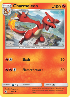 Charmeleon z edície Hidden Fates, karta č.8