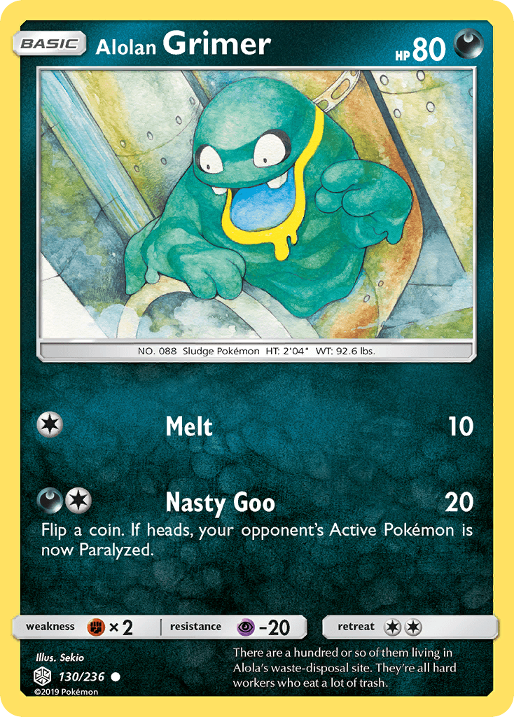 Alolan Grimer z edície Cosmic Eclipse, karta č.130