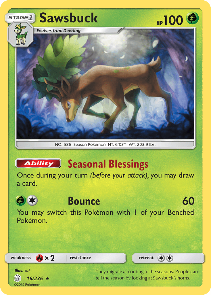 Sawsbuck z edície Cosmic Eclipse, karta č.16