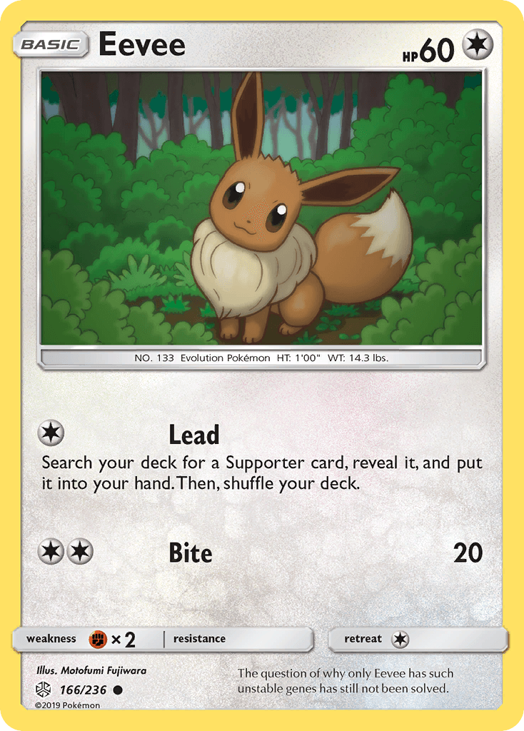 Eevee z edície Cosmic Eclipse, karta č.166