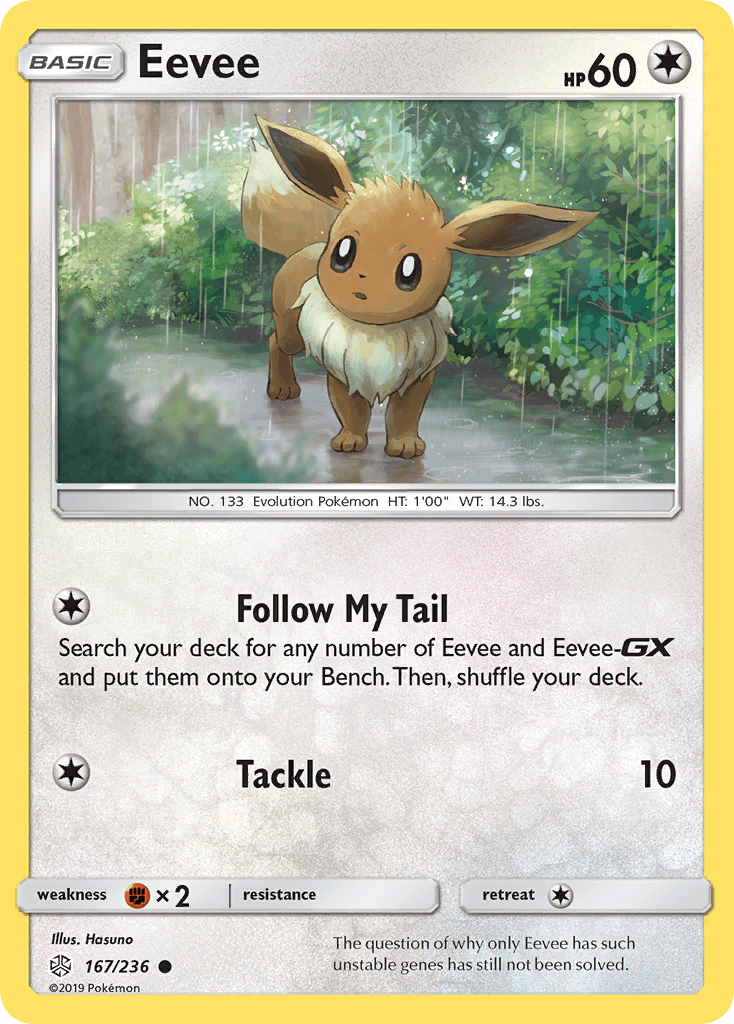 Eevee z edície Cosmic Eclipse, karta č.167