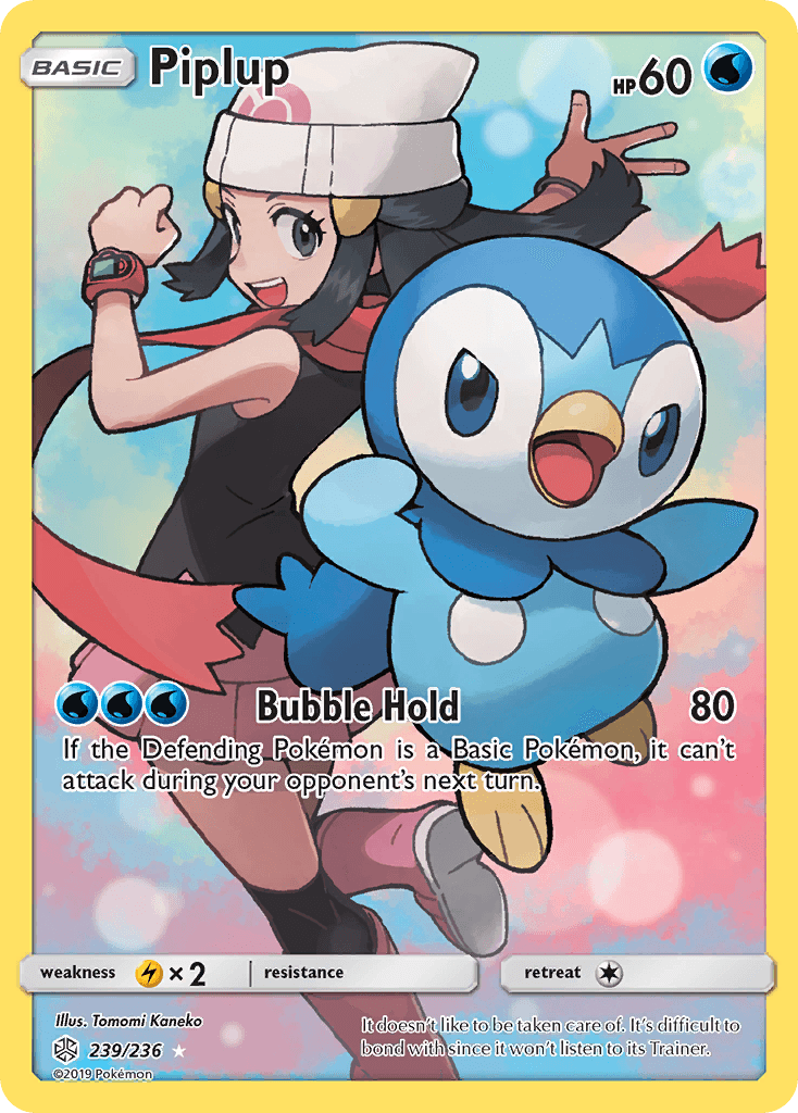 Piplup z edície Cosmic Eclipse, karta č.239