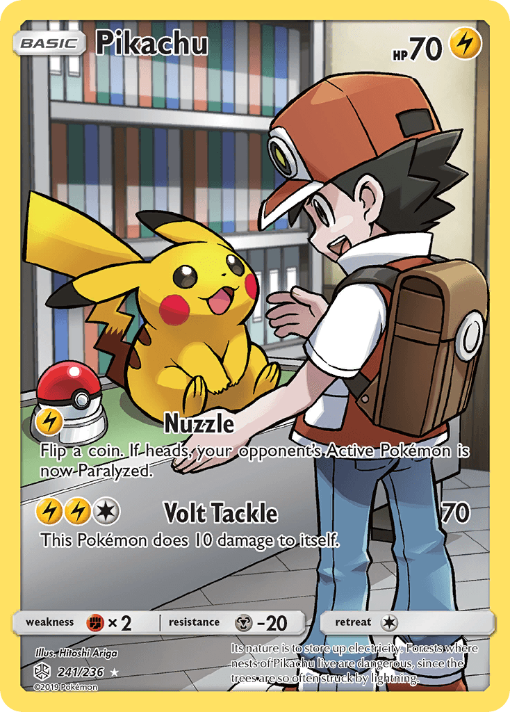 Pikachu z edície Cosmic Eclipse, karta č.241