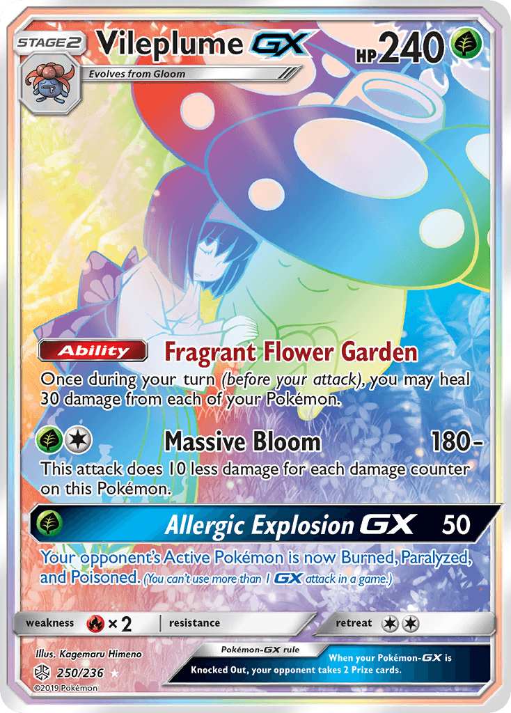 Vileplume-GX z edície Cosmic Eclipse, karta č.250