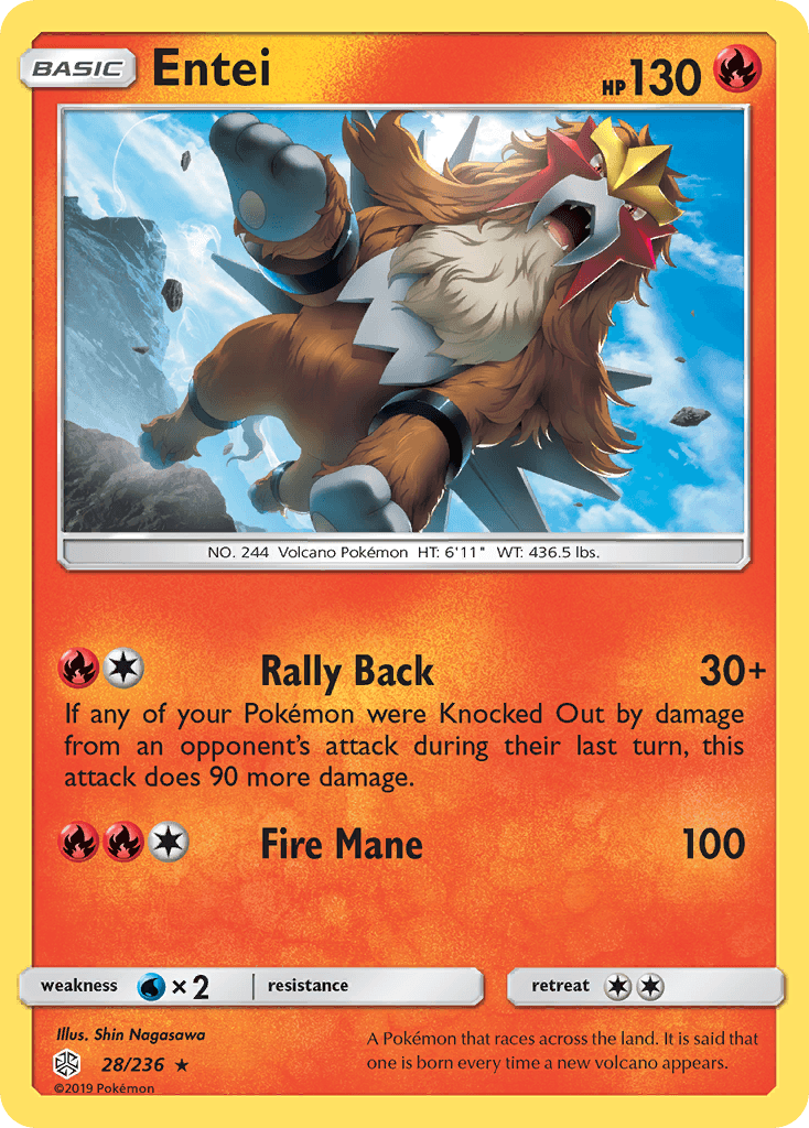 Entei z edície Cosmic Eclipse, karta č.28