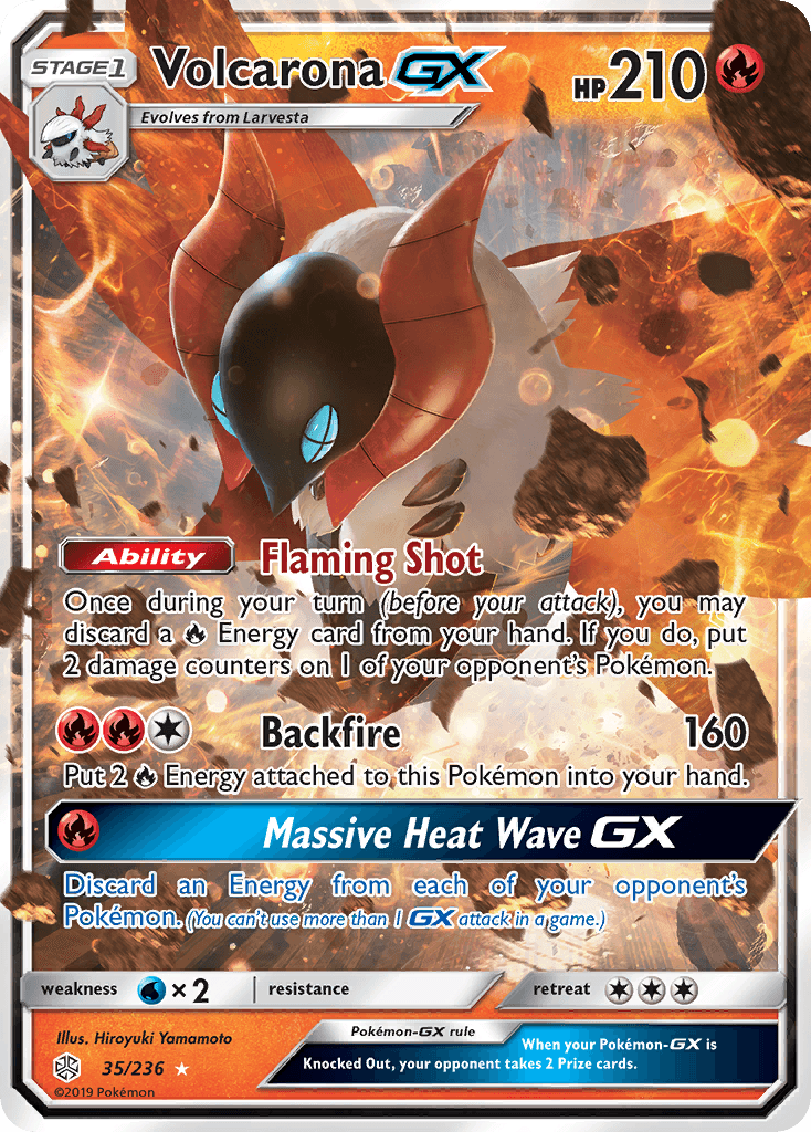 Volcarona-GX z edície Cosmic Eclipse, karta č.35