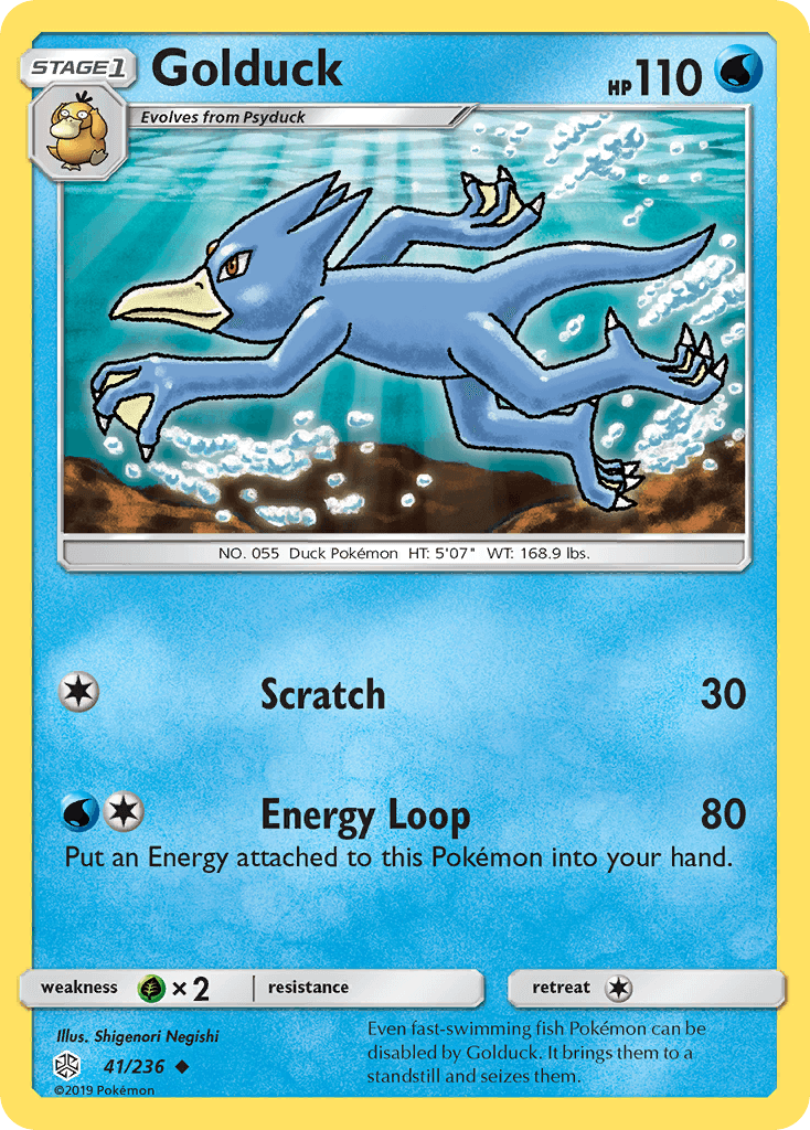 Golduck z edície Cosmic Eclipse, karta č.41
